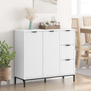 Sideboard med skuffe Hvid 89,5 x 33 x 82 cm Konstrueret træ