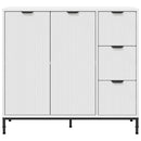 Sideboard med skuffe Hvid 89,5 x 33 x 82 cm Konstrueret træ