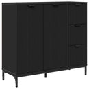 Sideboard med skuffe Sort 89,5 x 33 x 82 cm Konstrueret træ
