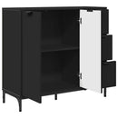 Sideboard med skuffe Sort 89,5 x 33 x 82 cm Konstrueret træ