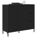 Sideboard med skuffe Sort 89,5 x 33 x 82 cm Konstrueret træ