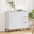 Sideboard Høj gloss hvid 89,5 x 33 x 82 cm Konstrueret træ