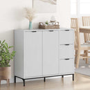 Sideboard Høj gloss hvid 89,5 x 33 x 82 cm Konstrueret træ