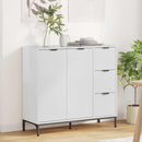 Sideboard Høj gloss hvid 89,5 x 33 x 82 cm Konstrueret træ