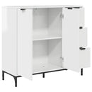Sideboard Høj gloss hvid 89,5 x 33 x 82 cm Konstrueret træ