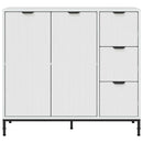 Sideboard Høj gloss hvid 89,5 x 33 x 82 cm Konstrueret træ