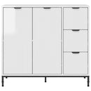 Sideboard Høj gloss hvid 89,5 x 33 x 82 cm Konstrueret træ