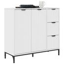 Sideboard Høj gloss hvid 89,5 x 33 x 82 cm Konstrueret træ