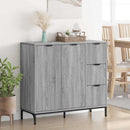 Sideboard Grå Sonoma 89,5 x 33 x 82 cm Konstrueret træ