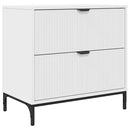 Sengebord med skuffe Hvid 63.5 x 36 x 61 cm Konstrueret træ