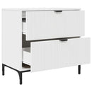 Sengebord med skuffe Hvid 63.5 x 36 x 61 cm Konstrueret træ