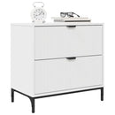 Sengebord med skuffe Hvid 63.5 x 36 x 61 cm Konstrueret træ