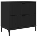 Sengebord med skuffe Sort 63.5 x 36 x 61 cm Konstrueret træ