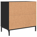 Sengebord med skuffe Sort 63.5 x 36 x 61 cm Konstrueret træ