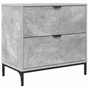 Sengebord med skuffe Betongrå 63.5 x 36 x 61 cm Konstrueret træ