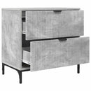 Sengebord med skuffe Betongrå 63.5 x 36 x 61 cm Konstrueret træ