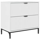 Sengebord Hvid højglans 63.5 x 36 x 61 cm Konstrueret træ
