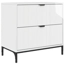 Sengebord Hvid højglans 63.5 x 36 x 61 cm Konstrueret træ