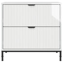 Sengebord Hvid højglans 63.5 x 36 x 61 cm Konstrueret træ