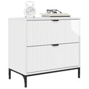 Sengebord Hvid højglans 63.5 x 36 x 61 cm Konstrueret træ