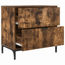Sengebord med skuffe Røget eg 63.5 x 36 x 61 cm Konstrueret træ