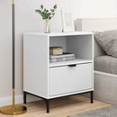 Natskab med skuffe 2 pcs Hvid 49 x 36 x 61 cm Konstrueret træ