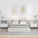 Natskab med skuffe 2 pcs Hvid 49 x 36 x 61 cm Konstrueret træ