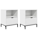 Natskab med skuffe 2 pcs Hvid 49 x 36 x 61 cm Konstrueret træ