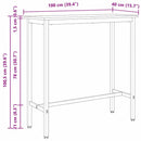 bord Røget eg 100 x 40 x 100,5 cm Ingeniørtræ og stål