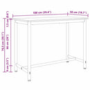 bord Artisan Egetræ 100 x 50 x 76,5 cm Ingeniørtræ og stål