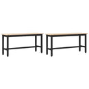 Spisebænke 2 pcs Naturfarvet 100 x 32,5 x 49 cm