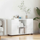 Sideboard FLORIN 88,5 x 30,5 x 55,5 cm Høj gloss hvid