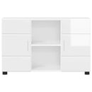 Sideboard FLORIN 88,5 x 30,5 x 55,5 cm Høj gloss hvid
