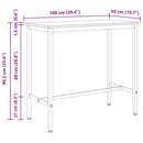 bord Sonoma eg 100 x 50 x 90,5 cm Ingeniørtræ og stål