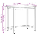 bord Sonoma eg 80 x 50 x 76,5 cm Ingeniørtræ og stål