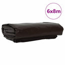 Tarpaulin 650g / m² Brun 6 x 8 m Lærred med PVC-belægning