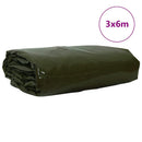 Tarpaulin 650g / m² Oliven grøn 3 x 6 m Lærred med PVC-belægning