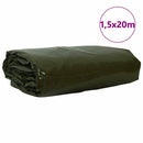 Tarpaulin 650g / m² Oliven grøn 1,5 x 20 m