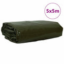 Tarpaulin 650g / m² Oliven grøn 5 x 5 m Lærred med PVC-belægning