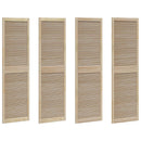 Skabsdør 4 pcs Naturfarvet 201 x 2,1 x 59,5 cm Massiv fyrretræ