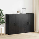 Vægmonteret skab Vægmonteret 2 pcs Sort eg 69,5 x 34 x 90 cm