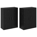 Vægmonteret skab Vægmonteret 2 pcs Sort eg 69,5 x 34 x 90 cm