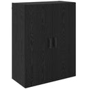 Vægmonteret skab Vægmonteret 2 pcs Sort eg 69,5 x 34 x 90 cm