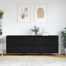 Opbevaringsskab 3 pcs Sort eg 60 x 35 x 70 cm