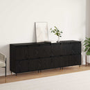 Opbevaringsskab 3 pcs Sort eg 60 x 35 x 70 cm