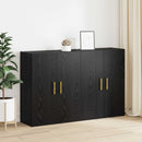 Vægmonteret skab Vægmonteret 2 pcs Sort eg 69,5 x 34 x 90 cm