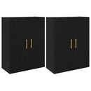 Vægmonteret skab Vægmonteret 2 pcs Sort eg 69,5 x 34 x 90 cm