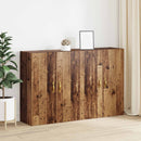 Vægmonteret skab 2 pcs Gammelt træ 69,5 x 34 x 90 cm