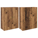 Vægmonteret skab 2 pcs Gammelt træ 69,5 x 34 x 90 cm