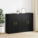 Vægmonteret skab Vægmonteret 2 pcs Sort eg 69,5 x 34 x 90 cm